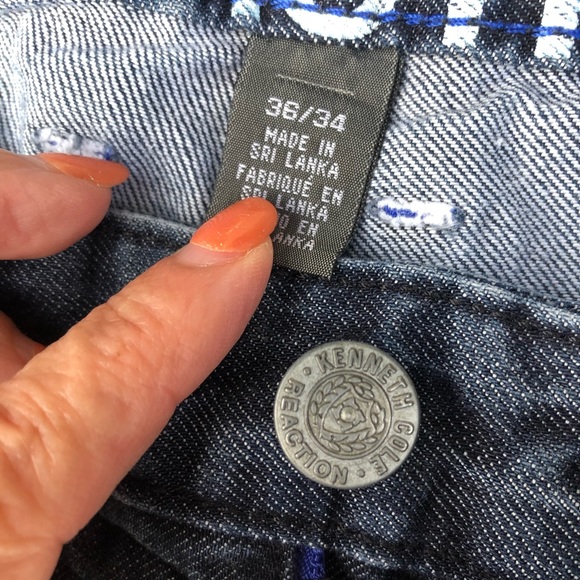 Kenneth Cole dark wash straight leg jeans sz 36/34 - Picture 5 of 6